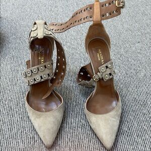 Valentino Taupe Studded Heels